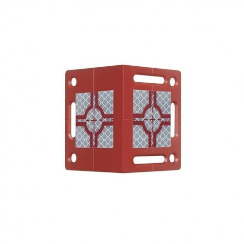 Plaquette angulaire RS80 rouge avec deux cibles réfléchissantes 40x40 TOPOCENTER