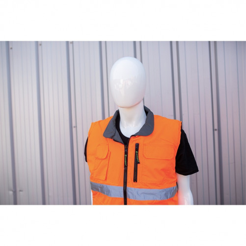 Gilet neuf réversible orange