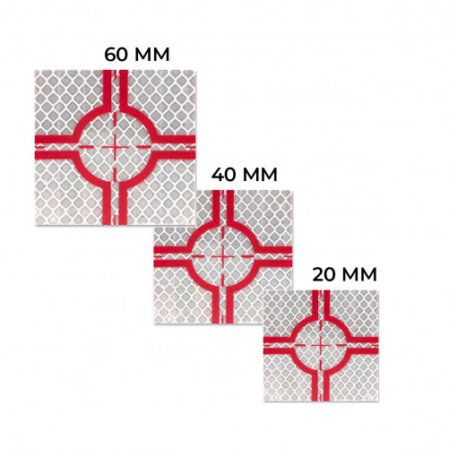 Cibles rétro-réflechissantes 20x20 / 40x40 / 60x60