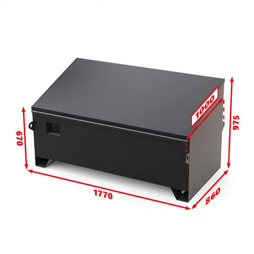 Coffre matériel TP avec couvercle incliné